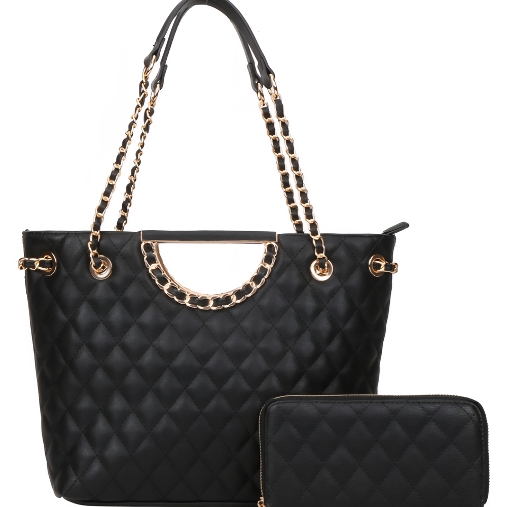 Elegant Black Quilted Bag